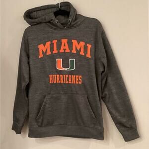University of Miami Hooded Charcoal Sweatshirt in Adult Size Small. Preloved.